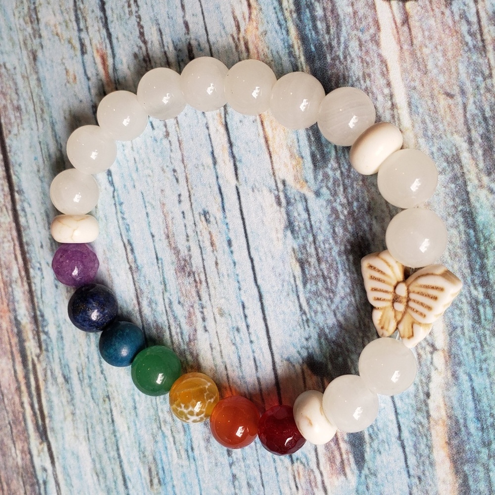 Butterfly Chakra Yoga Natural Stone Bracelet